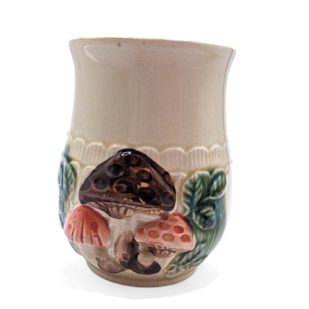 Mushroom Small Canister By Empress of Haruta  Japan Vintage Cottage core  no lid